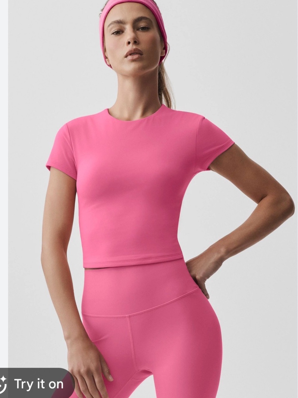 Alo Yoga Softsculpt Precision Short Sleeve Top- PARADISE PINK SOLD OUT